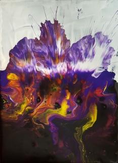 01 - LE SOUFFLE DU COSMOS - 30 X 40 cm      acrylique sur toile - LE SOUFFLE DU COSMOS