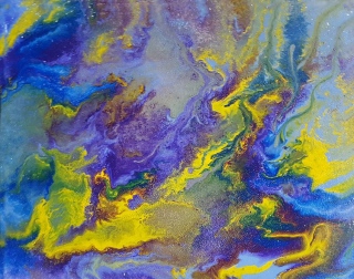 05 - LE SOUFFLE DU COSMOS  - 50 X 40 cm     acrylique sur toile - LE SOUFFLE DU COSMOS
