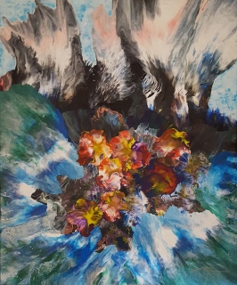 06 - LE SOUFFLE DU COSMOS  - 50 X 60 cm     acrylique sur toile - LE SOUFFLE DU COSMOS