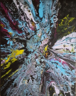 07 - LE SOUFFLE DU COSMOS  - 50 X 40 cm     acrylique sur toile - LE SOUFFLE DU COSMOS